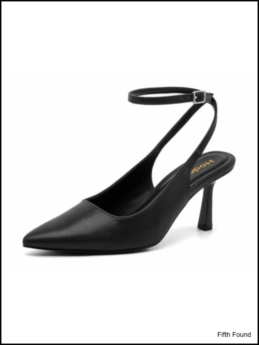 Faux Leather Slingback Kitten Heels Pointed Toe Dress Pumps